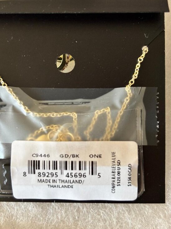 Coach New York Gold Tone Logo Ring Pendant Necklace 16” + 2” Extender MSRP $128 - Picture 2 of 2